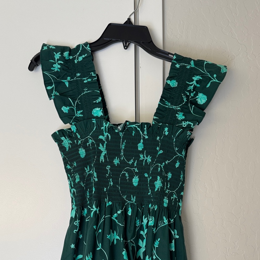 Hill House Green Floral Midi Dress - Picture 2 of 7